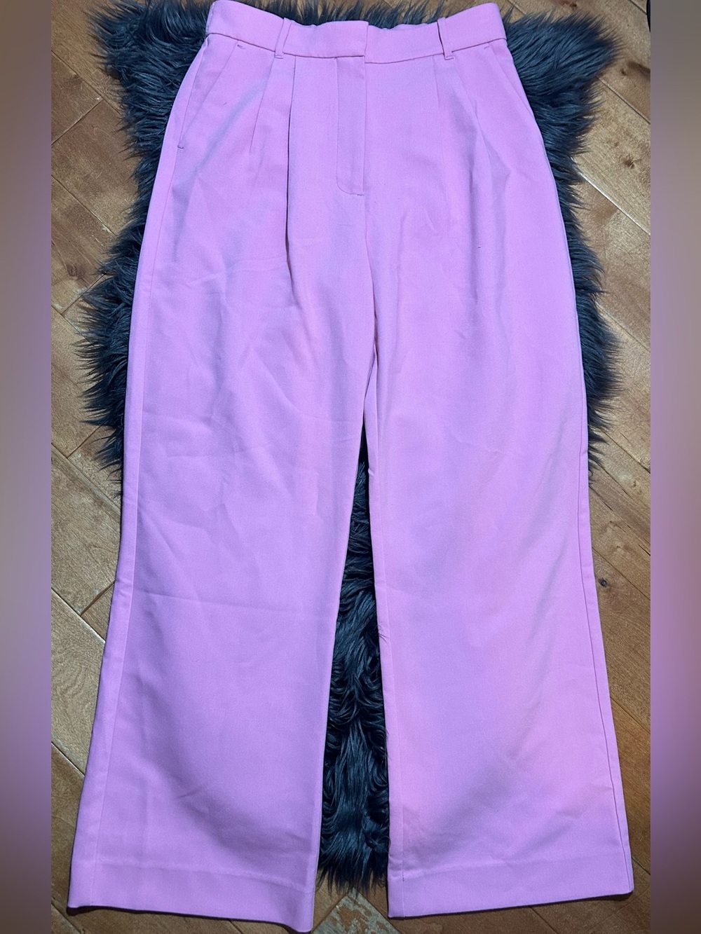 Abercrombie Fitch Sloane Pink High Waisted Straight Trousers Pants Size 30/10 - Picture 2 of 5